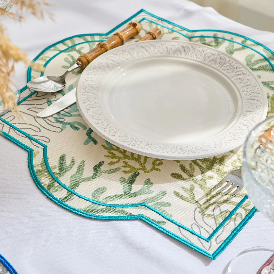 CORAL PLACEMATS GREEN (SET OF 4)