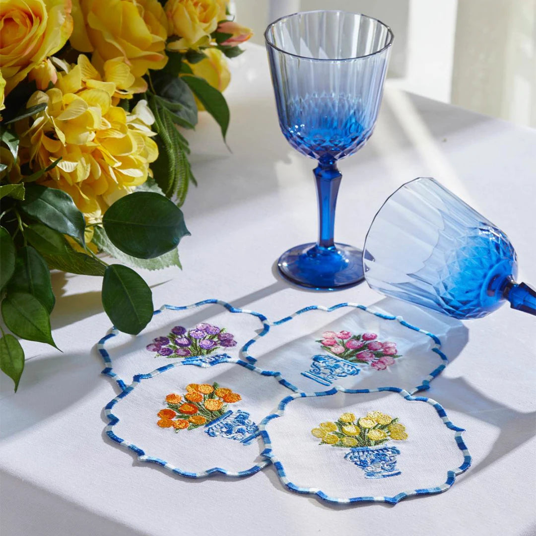 MIXED-COLOR TULIP COCKTAIL NAPKINS (SET OF 4)