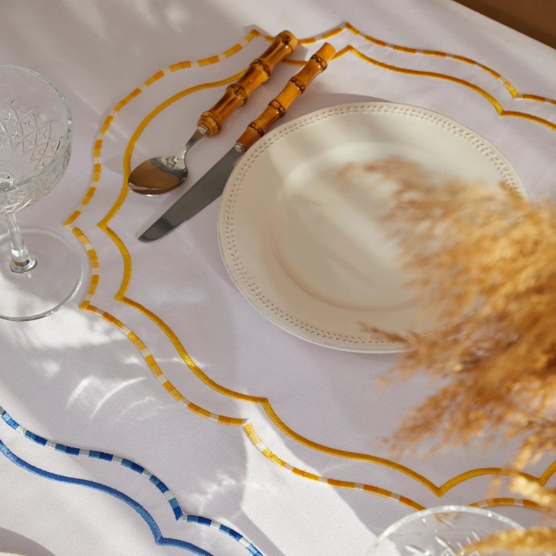 MARBLED PLACEMATS YELLOW (SET OF 4)