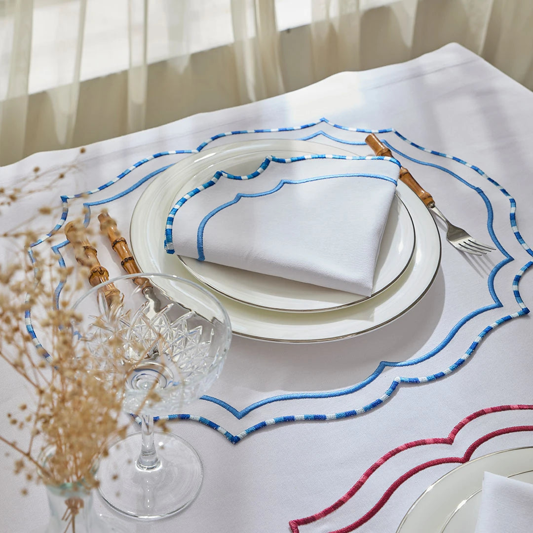 MARBLED NAPKINS BLUE (SET OF 4)