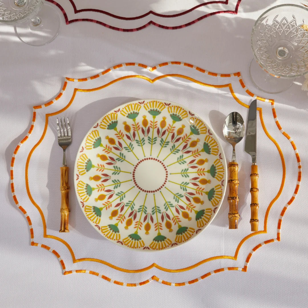 MARBLED PLACEMATS ORANGE (SET OF 4)