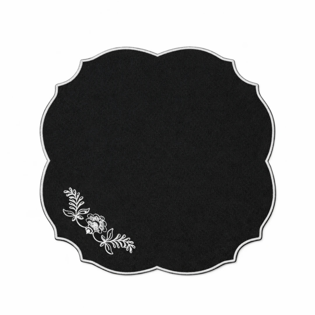 FIORENZA NAPKINS BLACK/WHITE (SET OF 4)