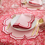 FIONA NAPKINS PINK RED (SET OF 4)