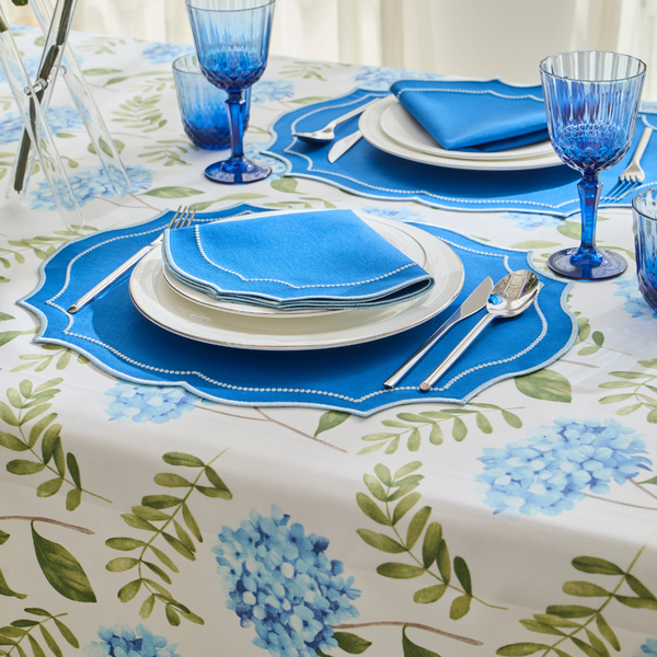 BLUE HYDRANGEA TABLECLOTH