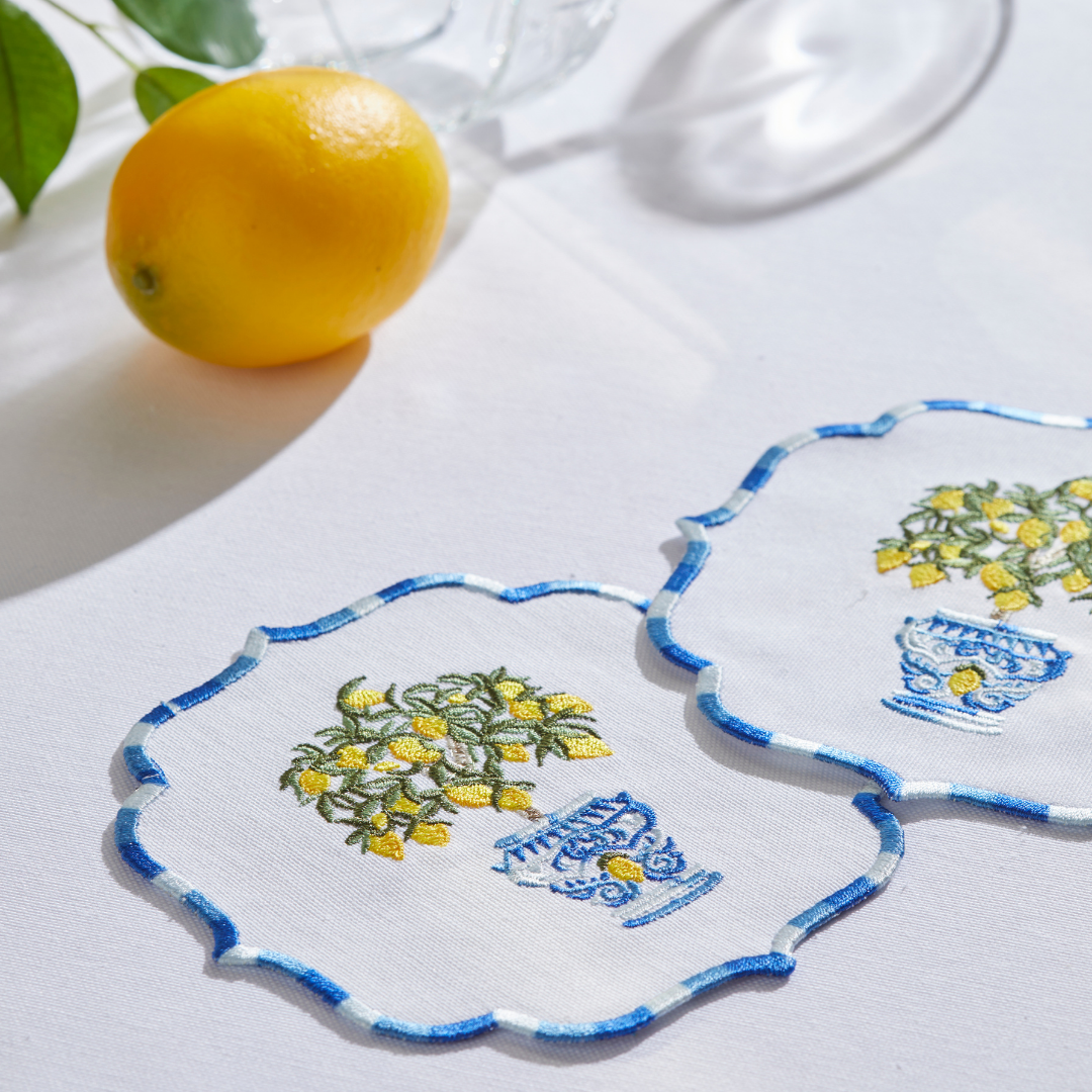 LEMON COCKTAIL NAPKINS (SET OF 4)