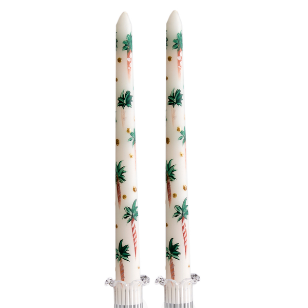 PALM CANDLES PAIR