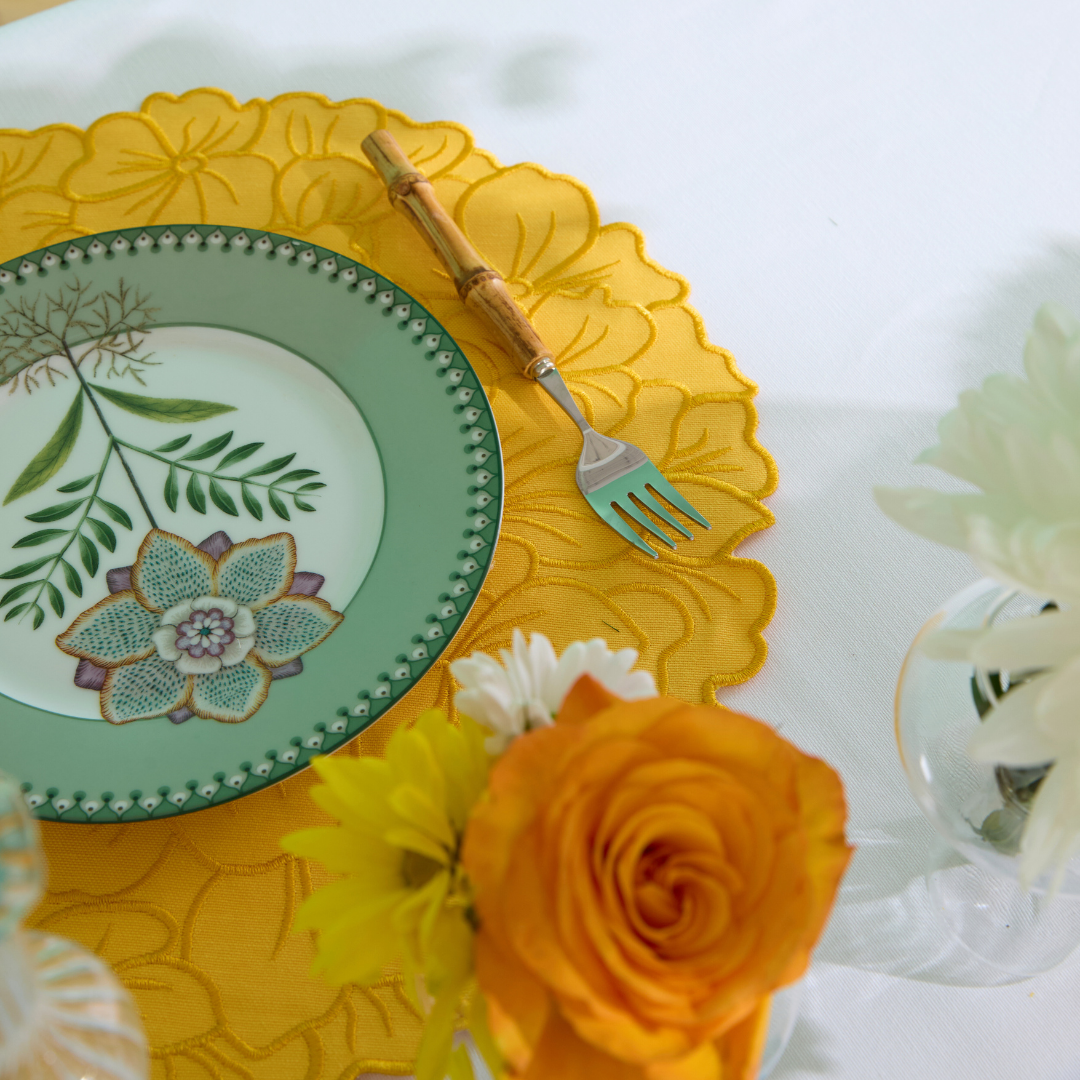 FLORA PLACEMATS YELLOW (SET OF 4)