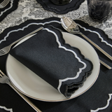 HERME NAPKINS BLACK (SET OF 4)