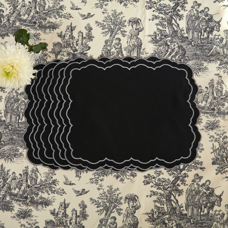 PIERRE PLACEMATS BLACK (SET OF 4)