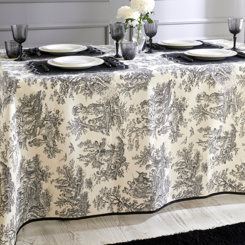 TOILE DE JOUY TABLECLOTH BLACK