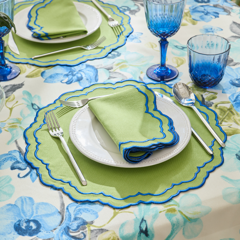 HERME PLACEMATS GREEN BLUE (SET OF 4)