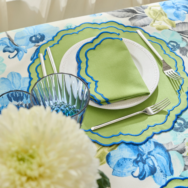 HERME PLACEMATS GREEN BLUE (SET OF 4)