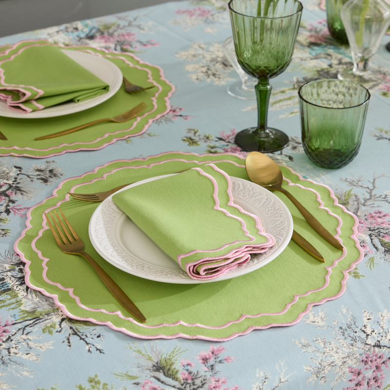 HERME PLACEMATS GREEN PINK (SET OF 4)