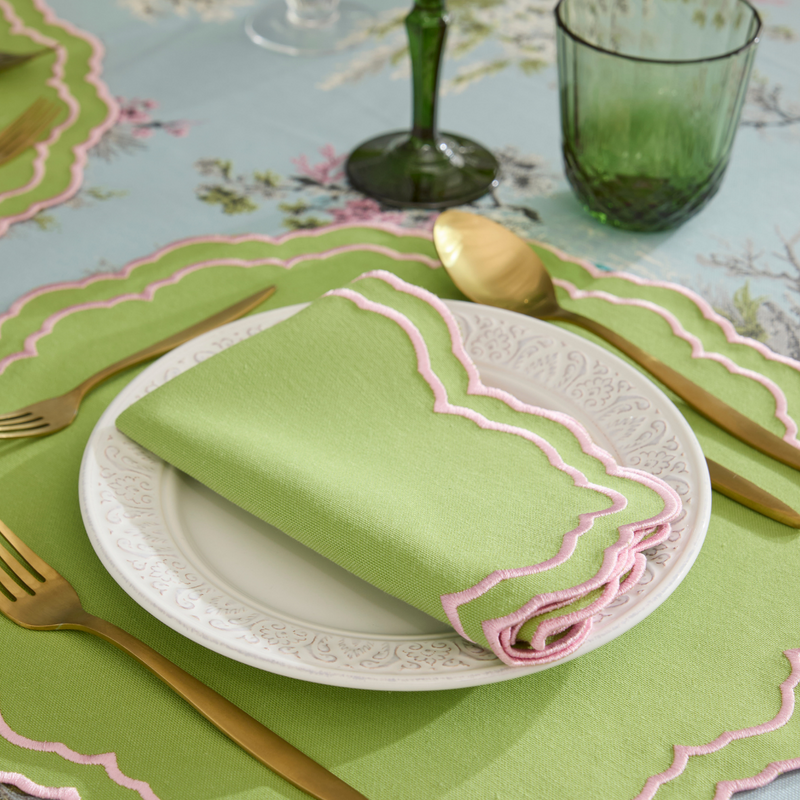 HERME PLACEMATS GREEN PINK (SET OF 4)